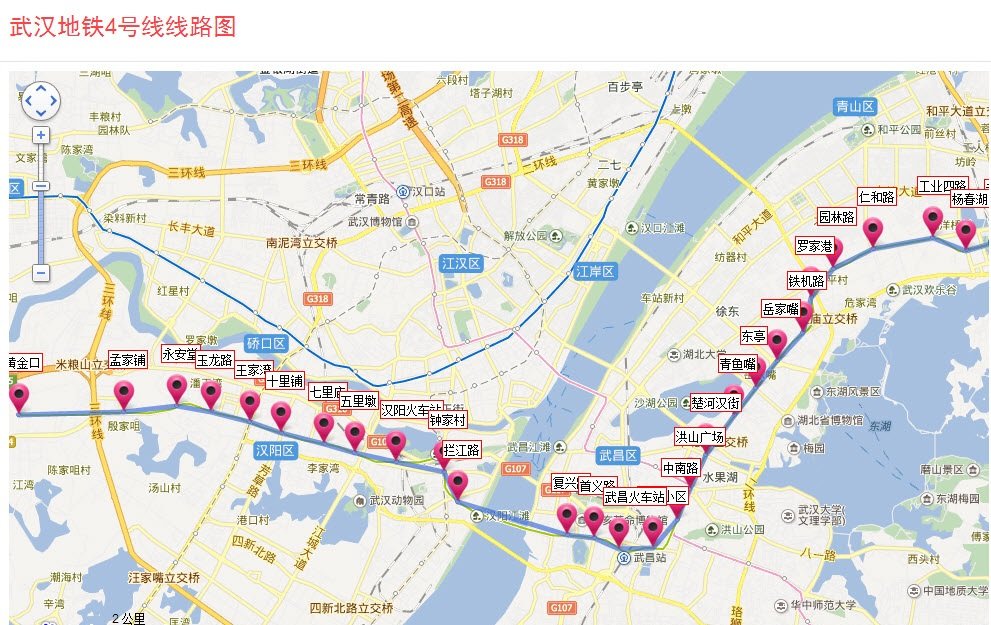 4号线武汉地铁线路图图片